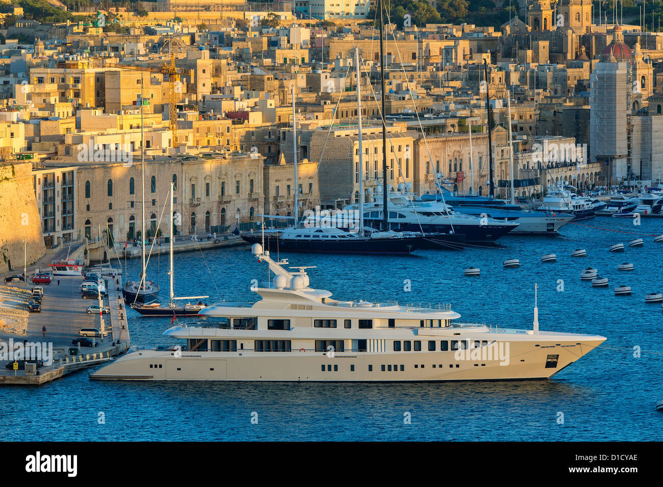 De Malte, Vittoriosa, vue de la Valette Banque D'Images