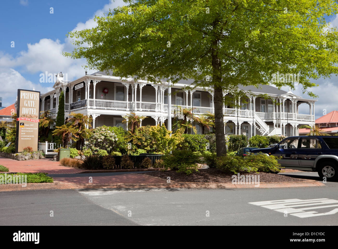 La NOUVELLE ZELANDE, Princes Gate Hotel, Rotorua, île du nord, en Nouvelle-Zélande. Banque D'Images