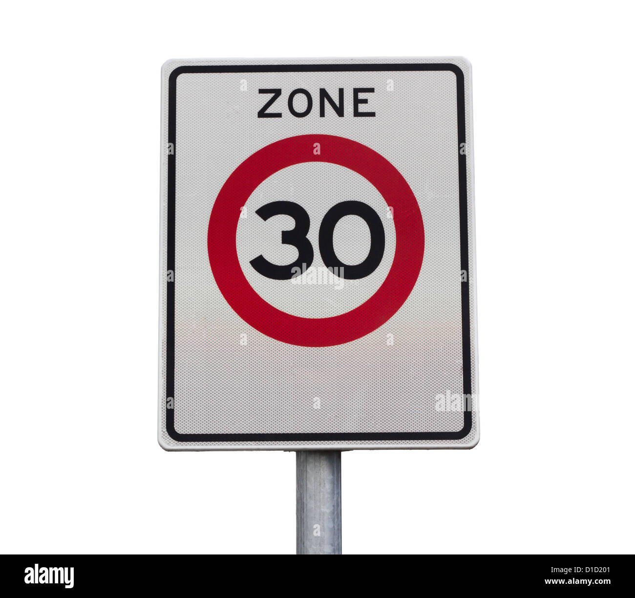 Zone 30 km/h de vitesse maximum road sign Banque D'Images