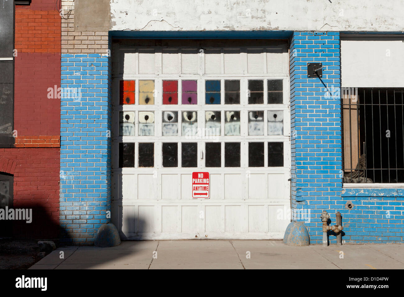 Ancien garage door - USA Banque D'Images