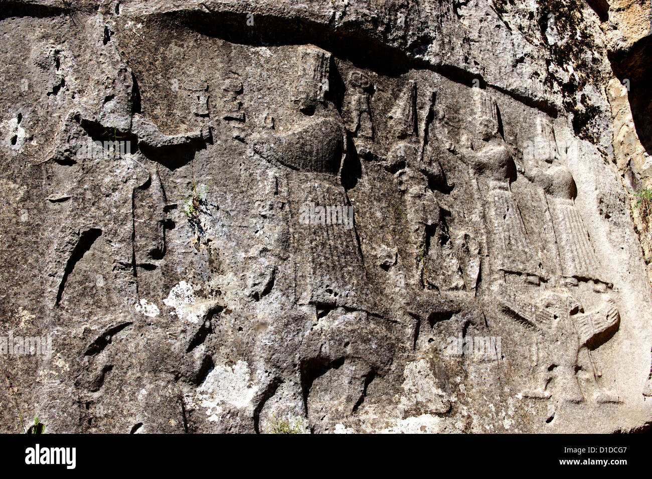 Prêtre la sculpture à Yazılıkaya sanctuary [ rock ], Hattusa écrit le plus grand sanctuaire Hittite Banque D'Images
