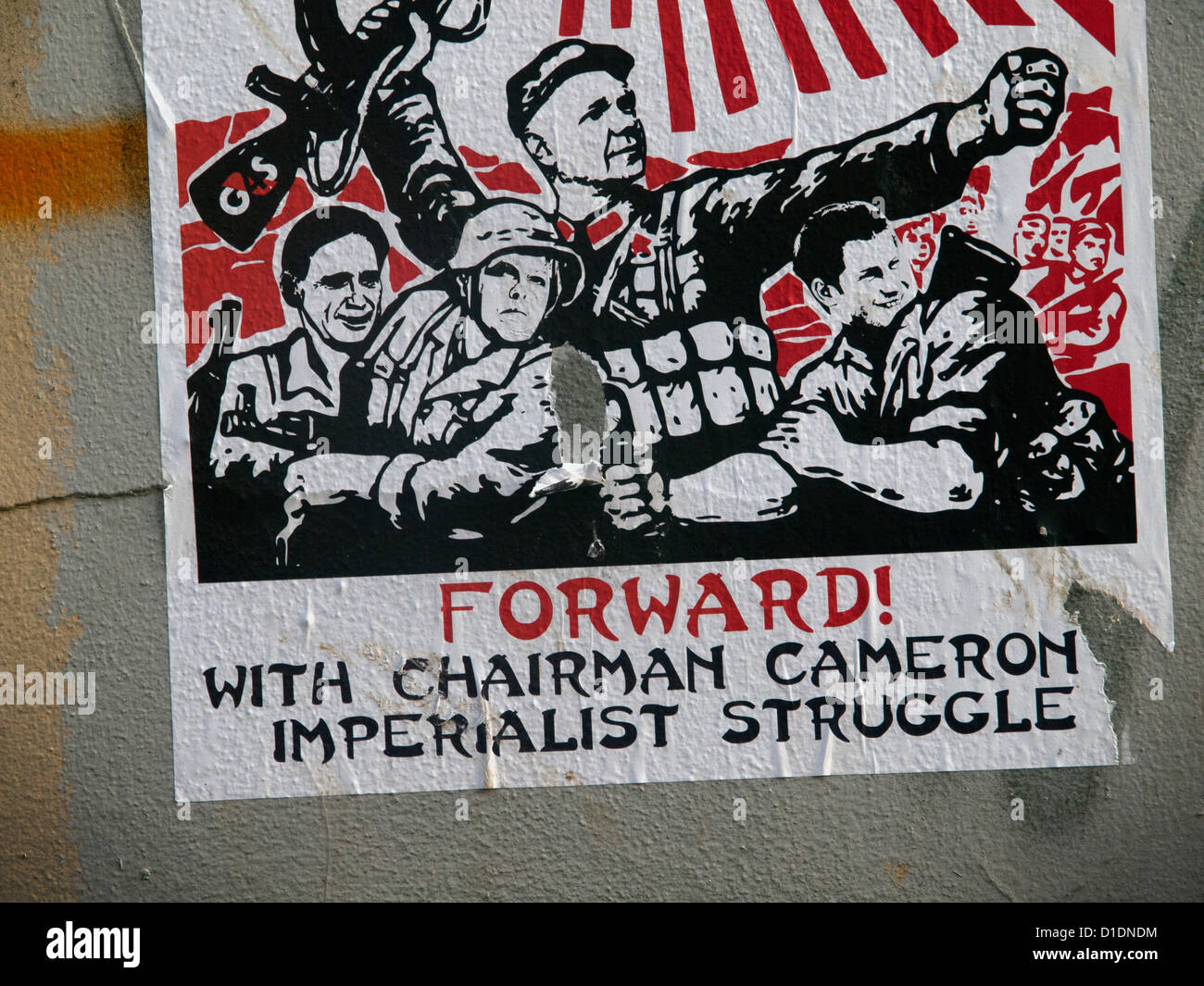 Street art politique sur un mur à Brighton. Banque D'Images