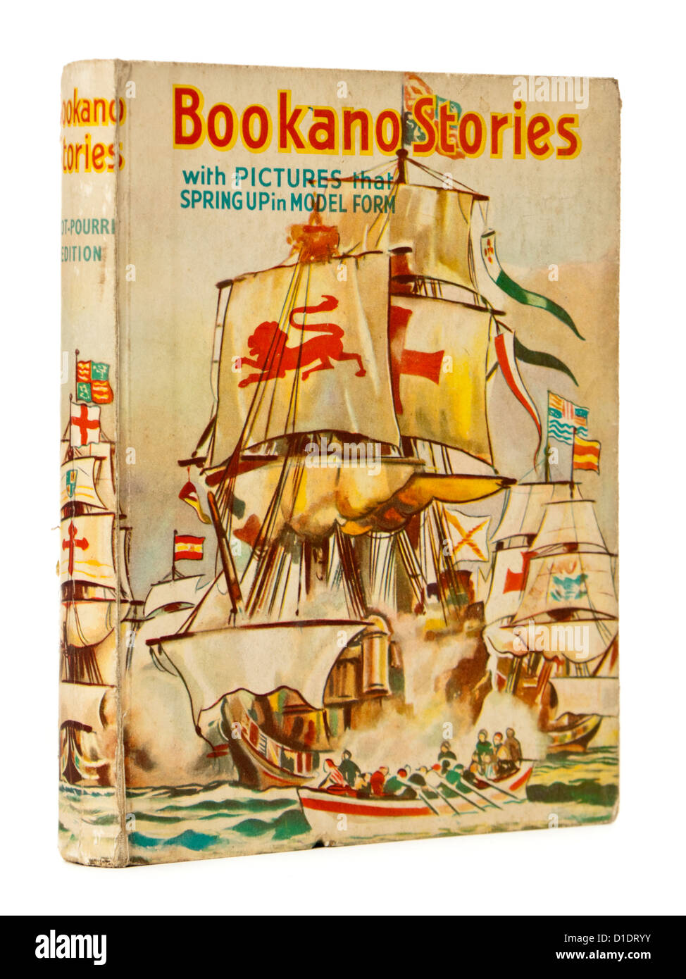 1944 Bookano 'pot-pourri' la petite enfance livre pop-up par S. Louis Giraud avec 'images que le ressort jusqu'à la formule type'. Banque D'Images