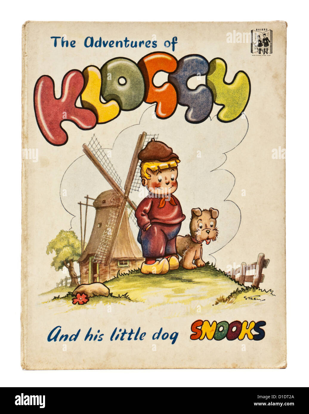 1940 illustré français du livre pour enfants "Les aventures de Kloggy et son petit chien Snooks'. Banque D'Images
