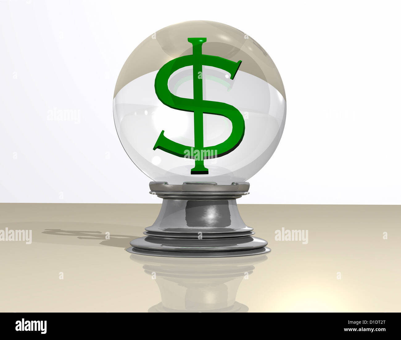 Boule de cristal avec dollar sign Banque D'Images