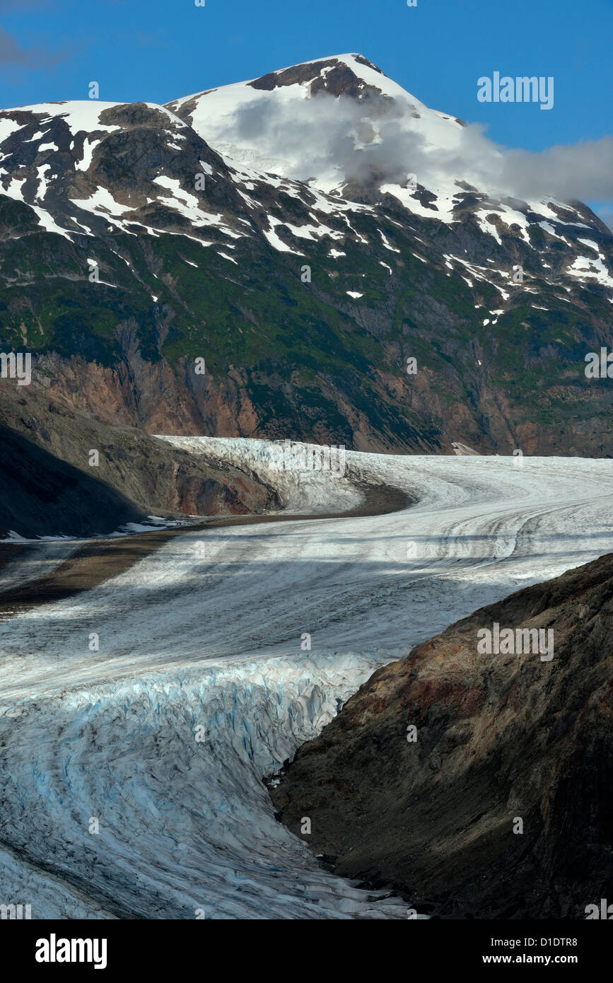 Le Glacier Salmon et les montagnes du nord de la Colombie-Britannique, Canada. Banque D'Images