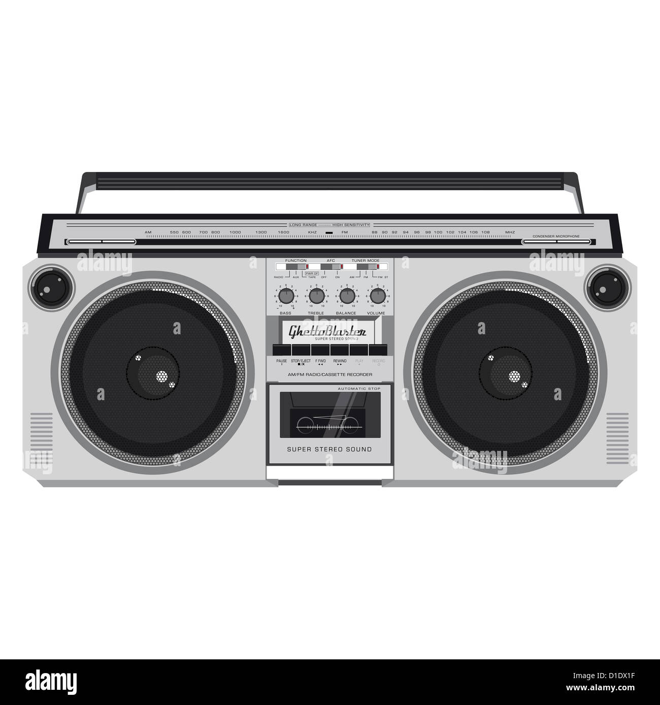 Illustration d'un ghettoblaster rétro fantastique Banque D'Images