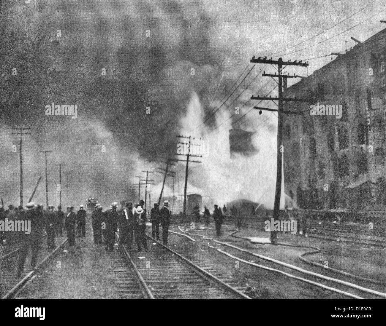 Black Metal explosion, le 30 juillet 1916, Jersey City, NJ Banque D'Images