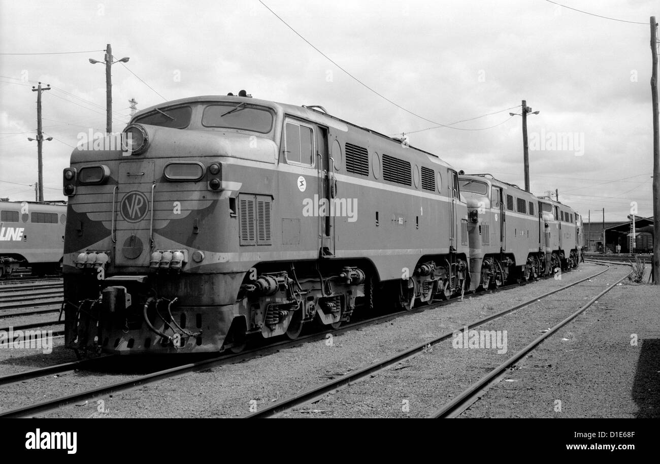 Locomotives électriques de classe L Vicrail à Dynon depot, Melbourne, Australie. 1987 Banque D'Images