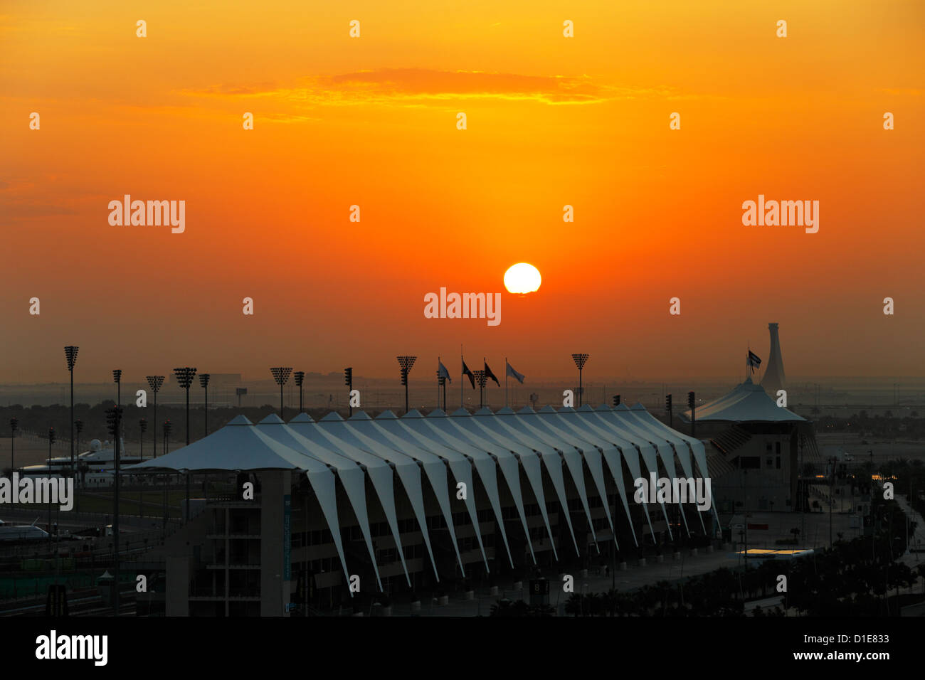 Lever de soleil sur l'île de Yas Abu Dhabi Banque D'Images