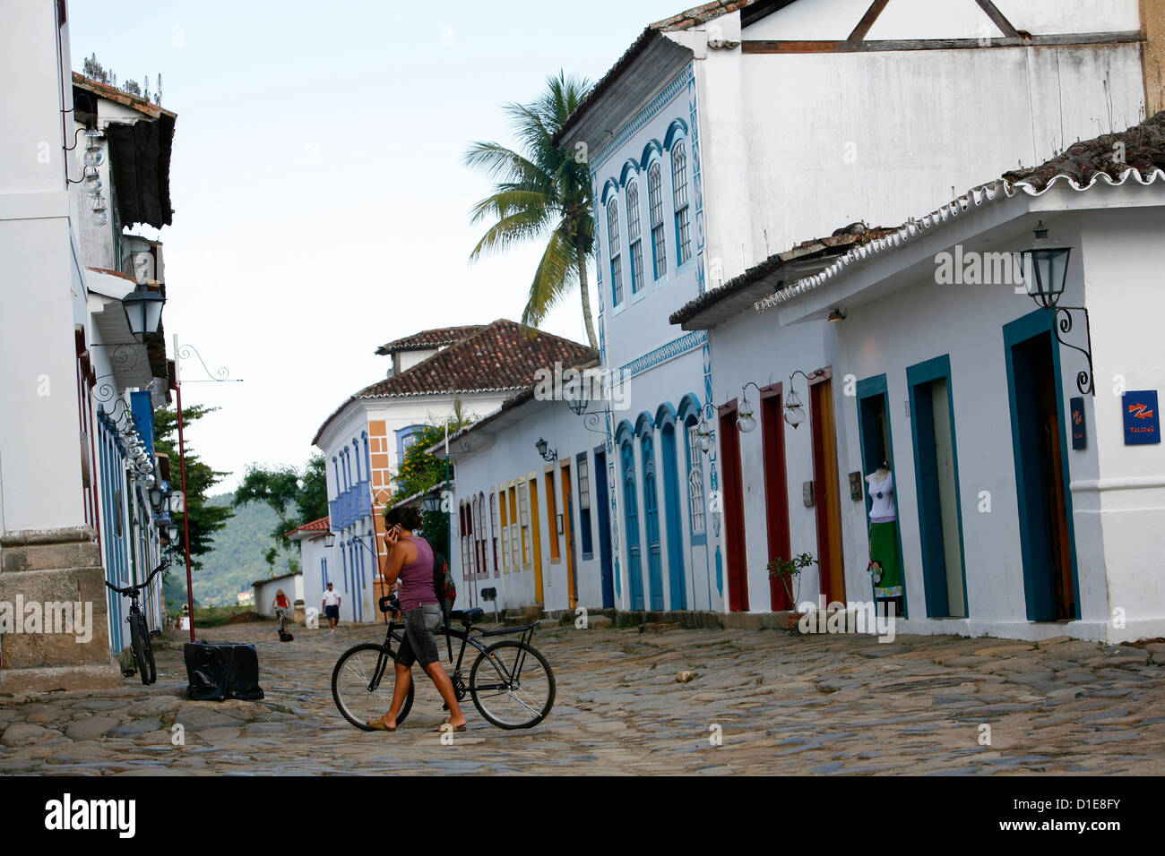 Maisons coloniales typiques dans la partie historique de Parati, l'État de Rio de Janeiro, Brésil, Amérique du Sud Banque D'Images