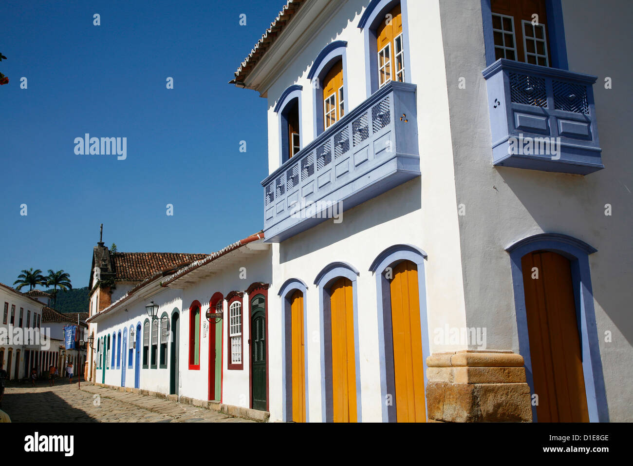Maisons coloniales typiques dans la partie historique de Parati, l'État de Rio de Janeiro, Brésil, Amérique du Sud Banque D'Images