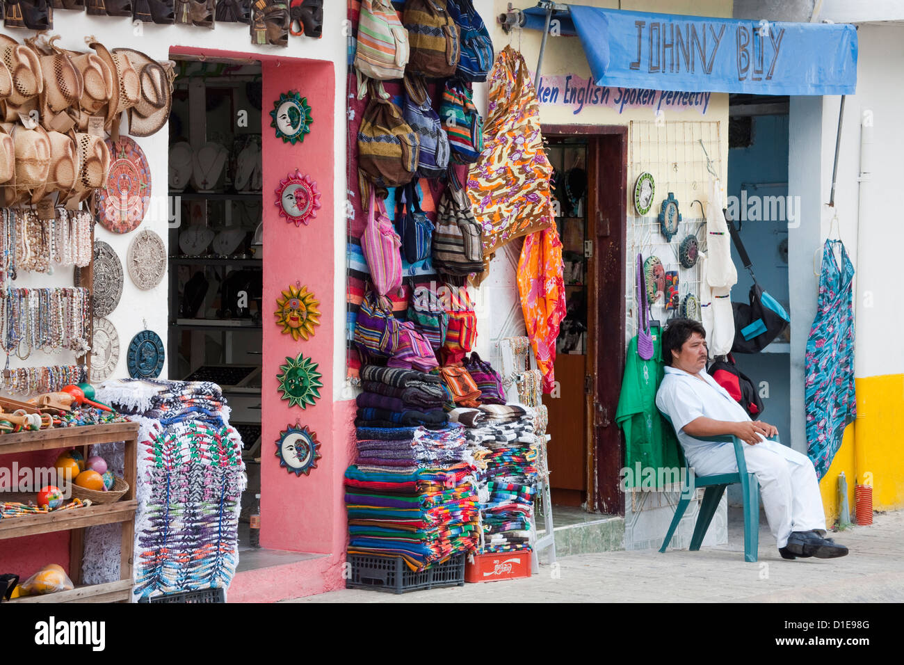 Magasin d'artisanat à San Miguel, l'île de Cozumel, Quintana Roo, Mexique, Amérique du Nord Banque D'Images