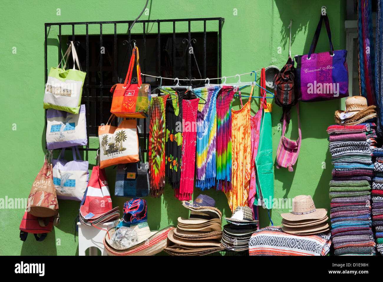Magasin d'artisanat à San Miguel, l'île de Cozumel, Quintana Roo, Mexique, Amérique du Nord Banque D'Images