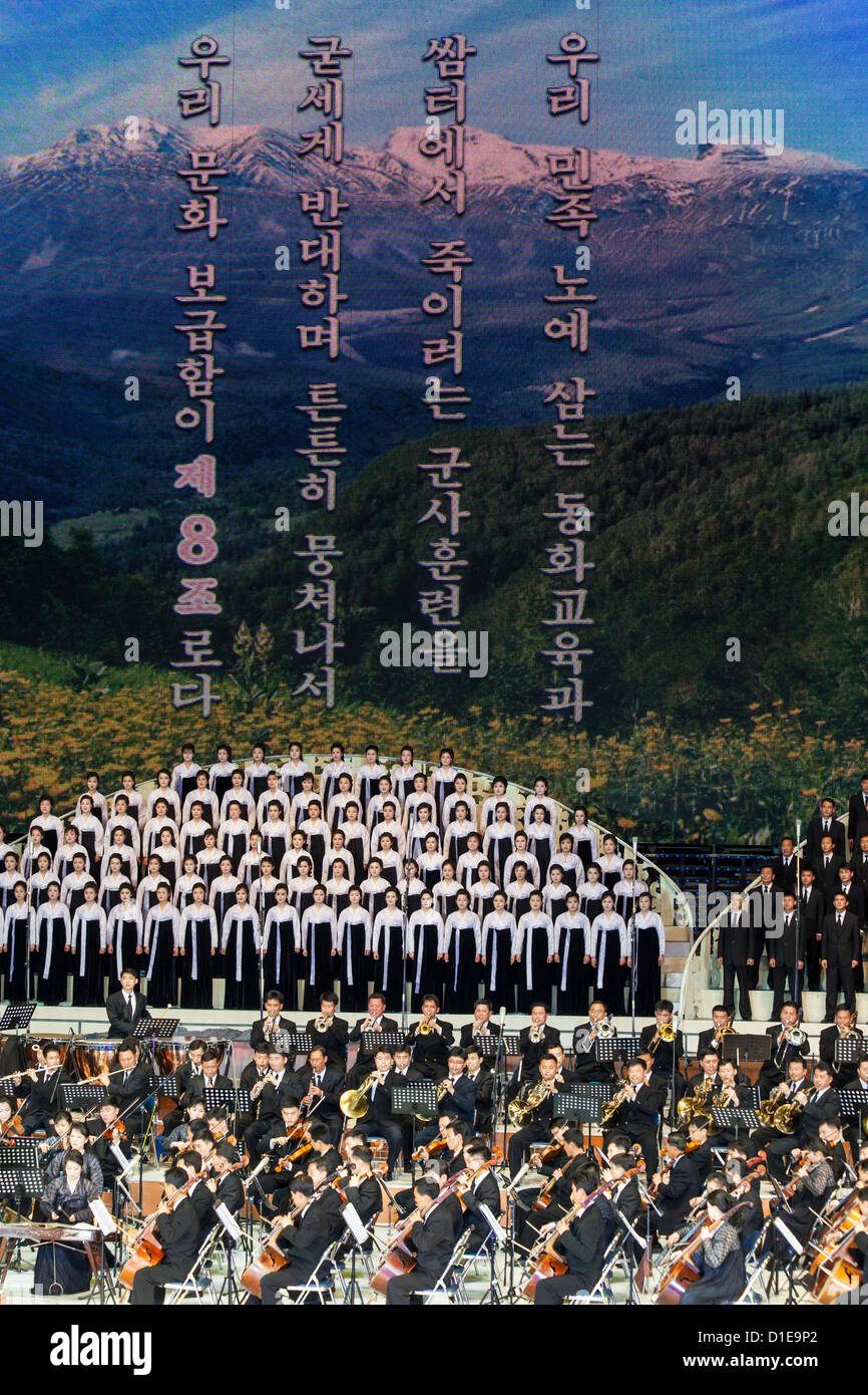 Stade Couvert de Pyongyang, performance Pyongyang, République populaire démocratique de Corée (RPDC), la Corée du Nord, d'Asie Banque D'Images Stade Couvert de Pyongyang, performance Pyongyang, République populaire démocratique de Corée (RPDC), la Corée du Nord, d'Asie Banque D'Images