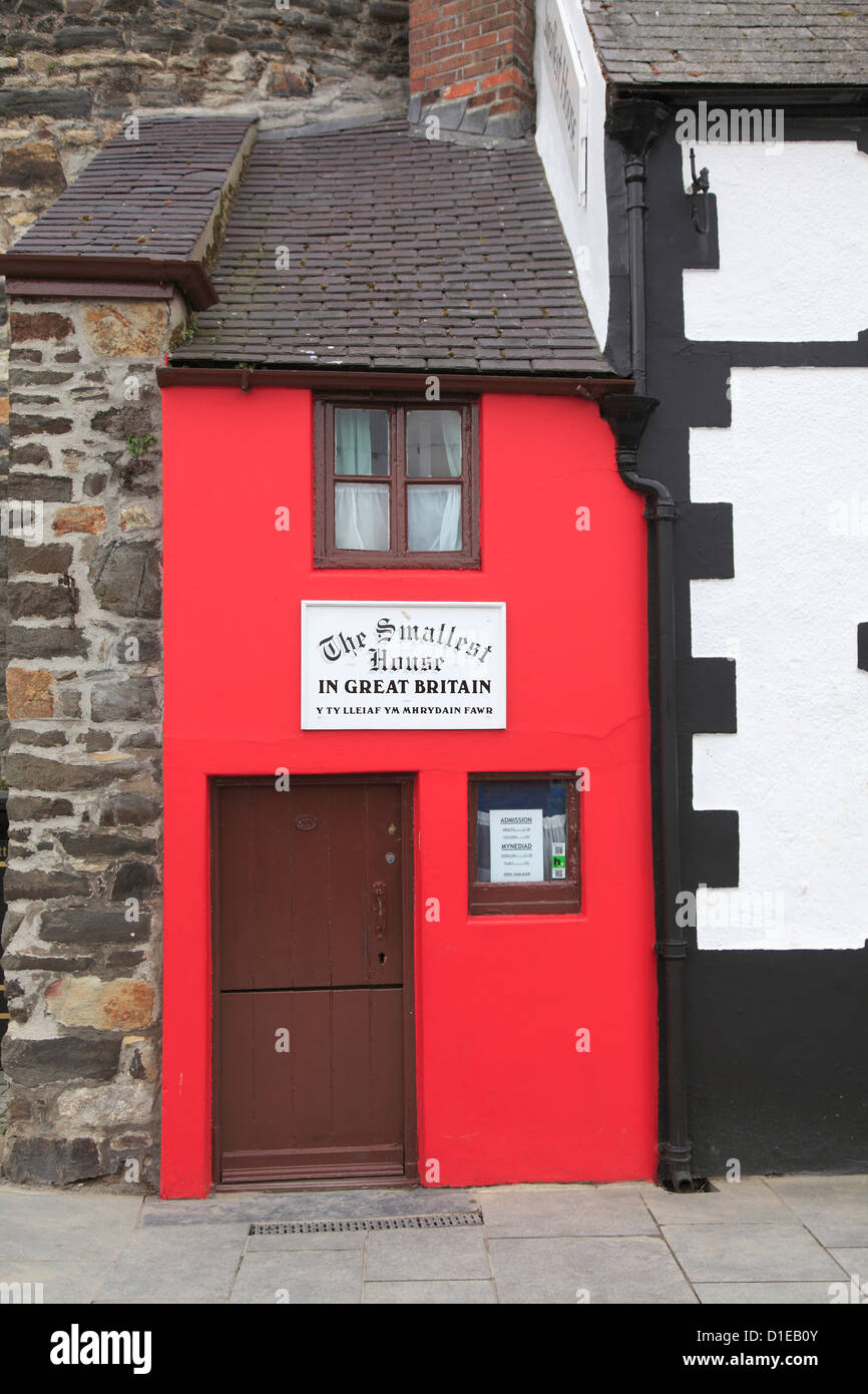 Plus petite maison en Grande-Bretagne, Conwy, au nord du Pays de Galles, Pays de Galles, Royaume-Uni, Europe Banque D'Images