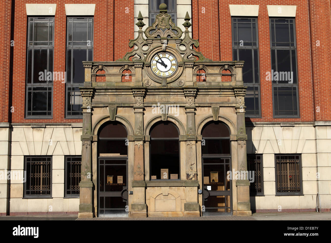 L'entrée est classée Grade II à façade Maison Gilbridge, Sunderland, Tyne et Wear, Angleterre, Royaume-Uni, Europe Banque D'Images