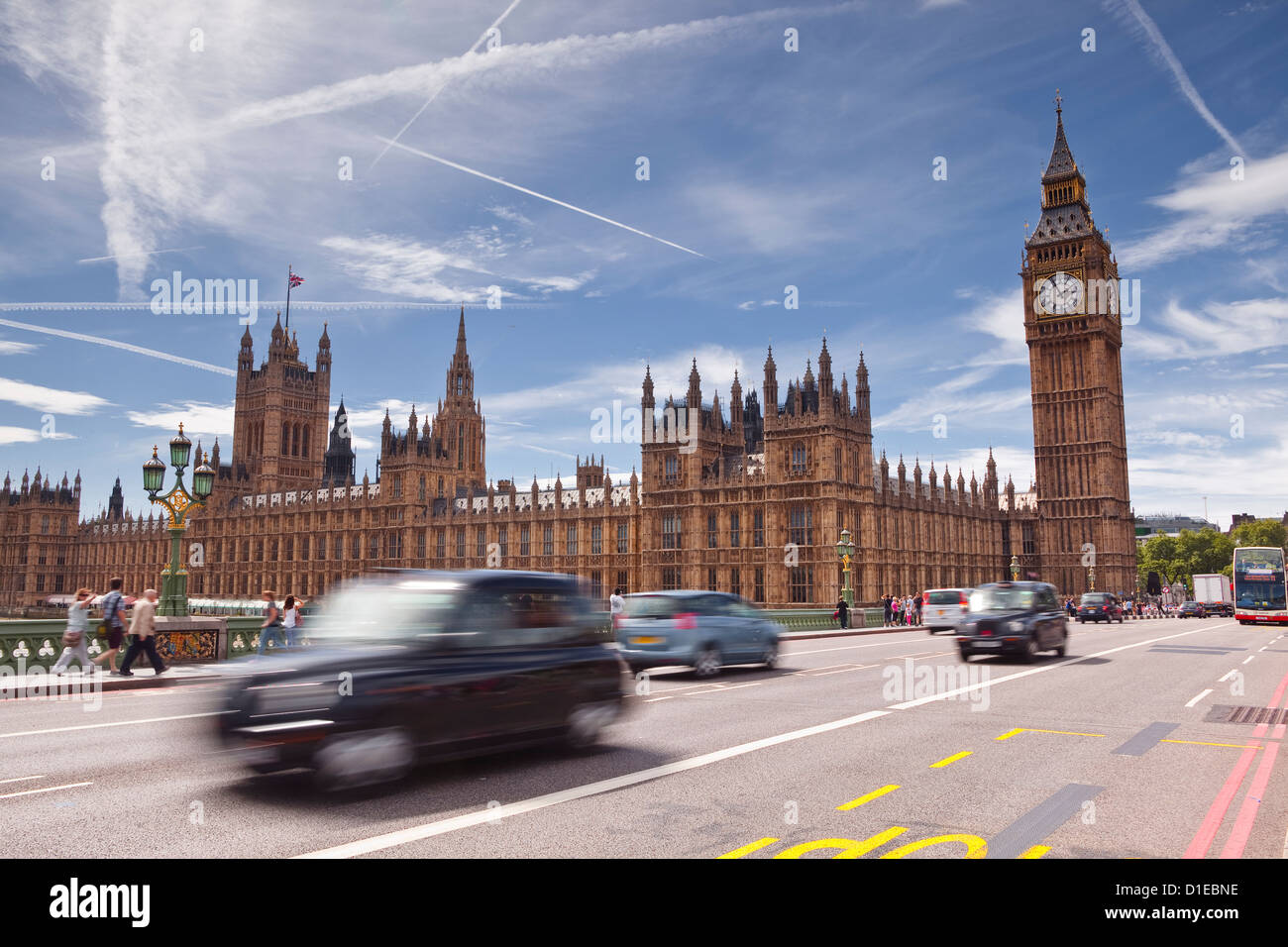 Le pont de Westminster et les chambres du Parlement, Westminster, Londres, Angleterre, Royaume-Uni, Europe Banque D'Images