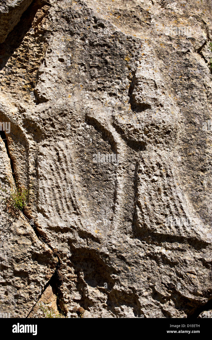 Yazılıkaya le plus grand sanctuaire Hittite. 13e siècle avant J.-C. dans le règne de Tudhaliya IV, Hattusha Turquie Banque D'Images Yazılıkaya le plus grand sanctuaire Hittite. 13e siècle avant J.-C. dans le règne de Tudhaliya IV, Hattusha Turquie Banque D'Images
