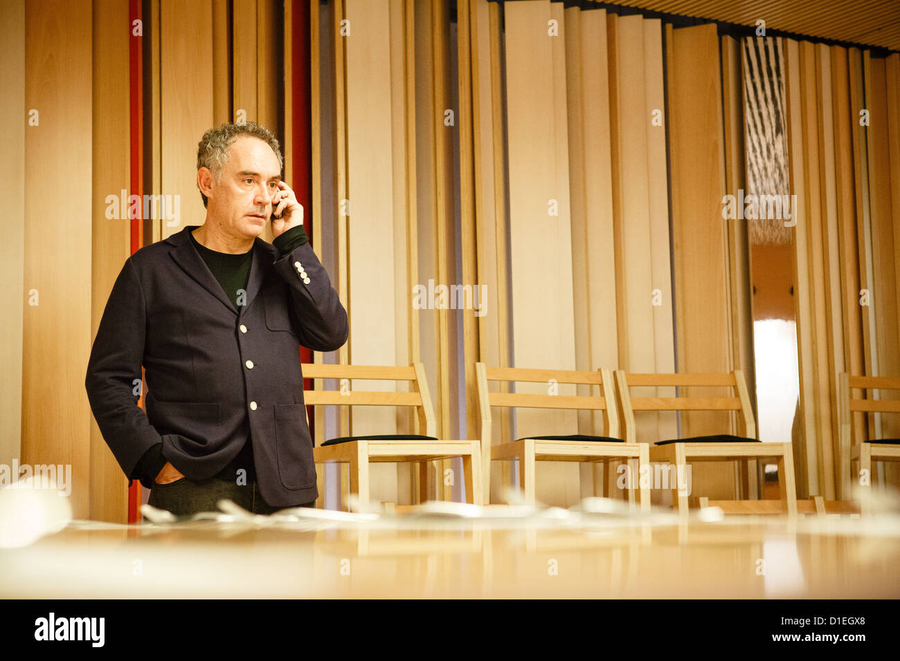 14/12/12 chef Ferran Adria à Tondeluna restaurant, Logroño, La Rioja, Espagne. Banque D'Images