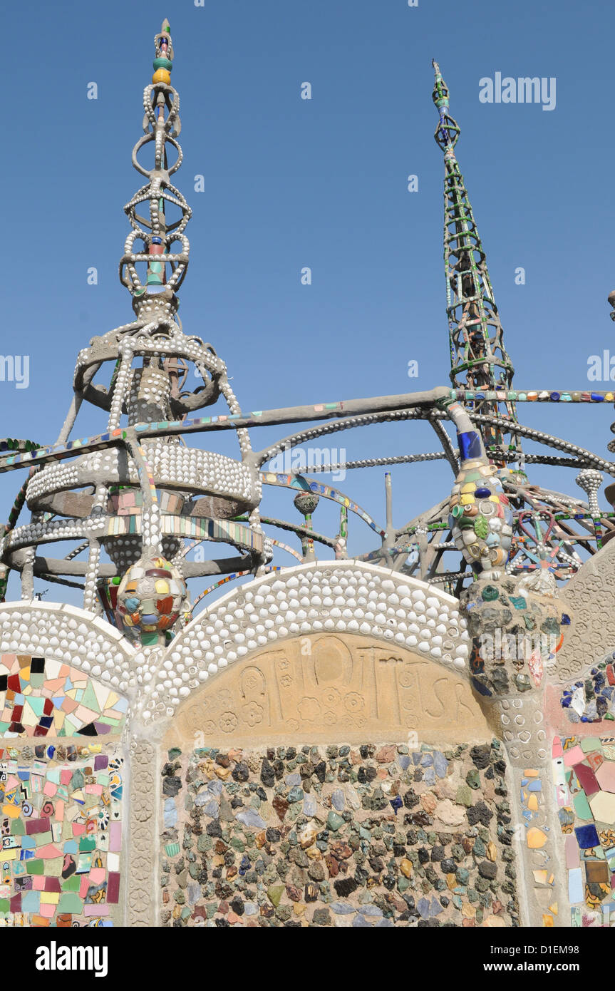 Un aspect de Watts Towers, ou les tours de Simon Rodia, situé dans le quartier Watts de Los Angeles, Californie. Banque D'Images