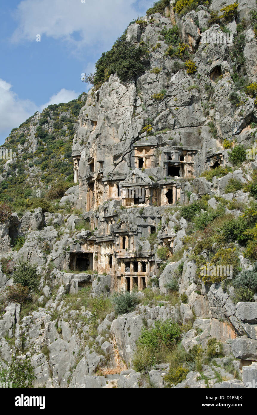 Des tombes lyciennes dans Myra, Turquie Banque D'Images