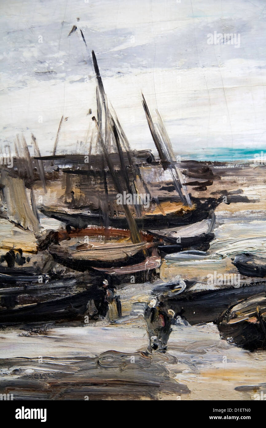 La peinture de bateaux de pêche dans le port de Dieppe Antoinne Vollen dans la collection du musée Mesdag, La Haye, Pays-Bas Banque D'Images