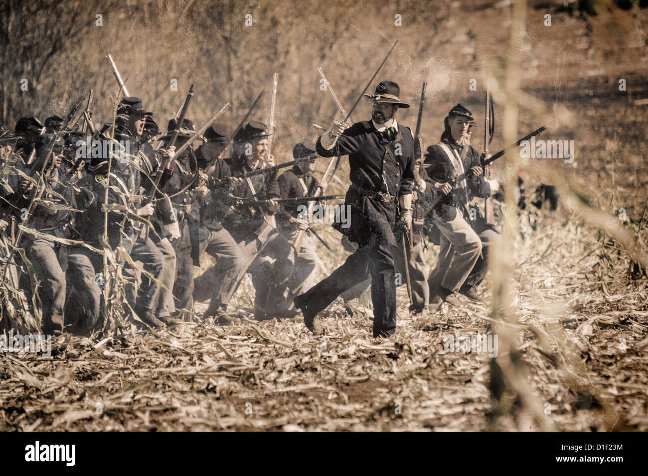 Reconstitution de la guerre de Sécession. Banque D'Images