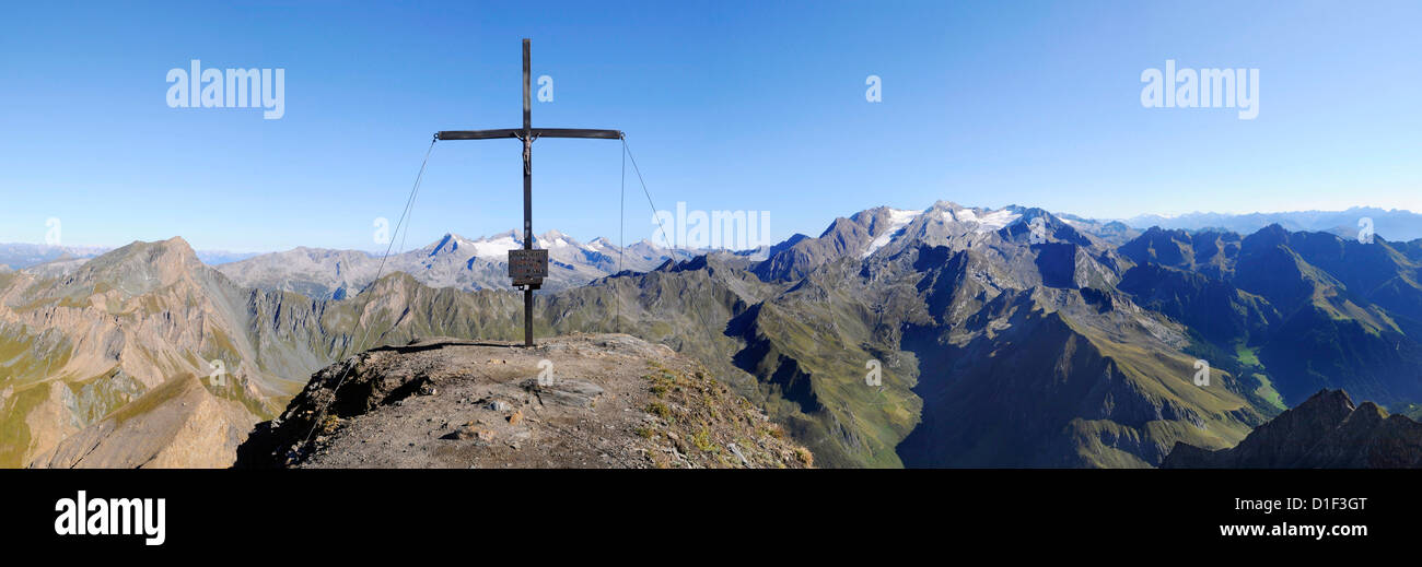 Avec Wurmaulspitze Pfunderer, montagnes du Tyrol du Sud, Italie Banque D'Images