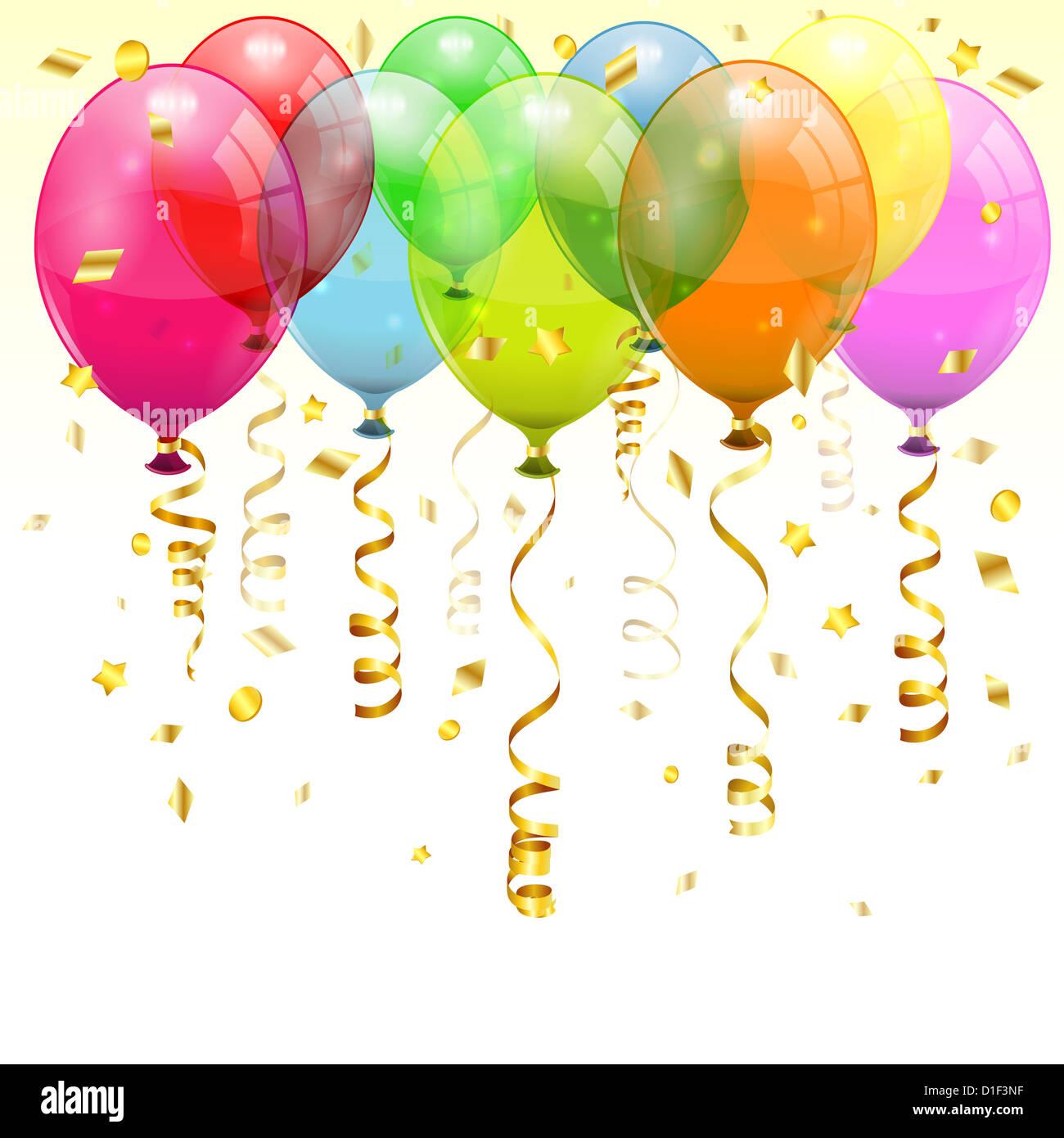 Fond D Anniversaire Avec 3d Transparent Anniversaire Ballons Et Streamer Facile Changer De Couleur Vector Photo Stock Alamy