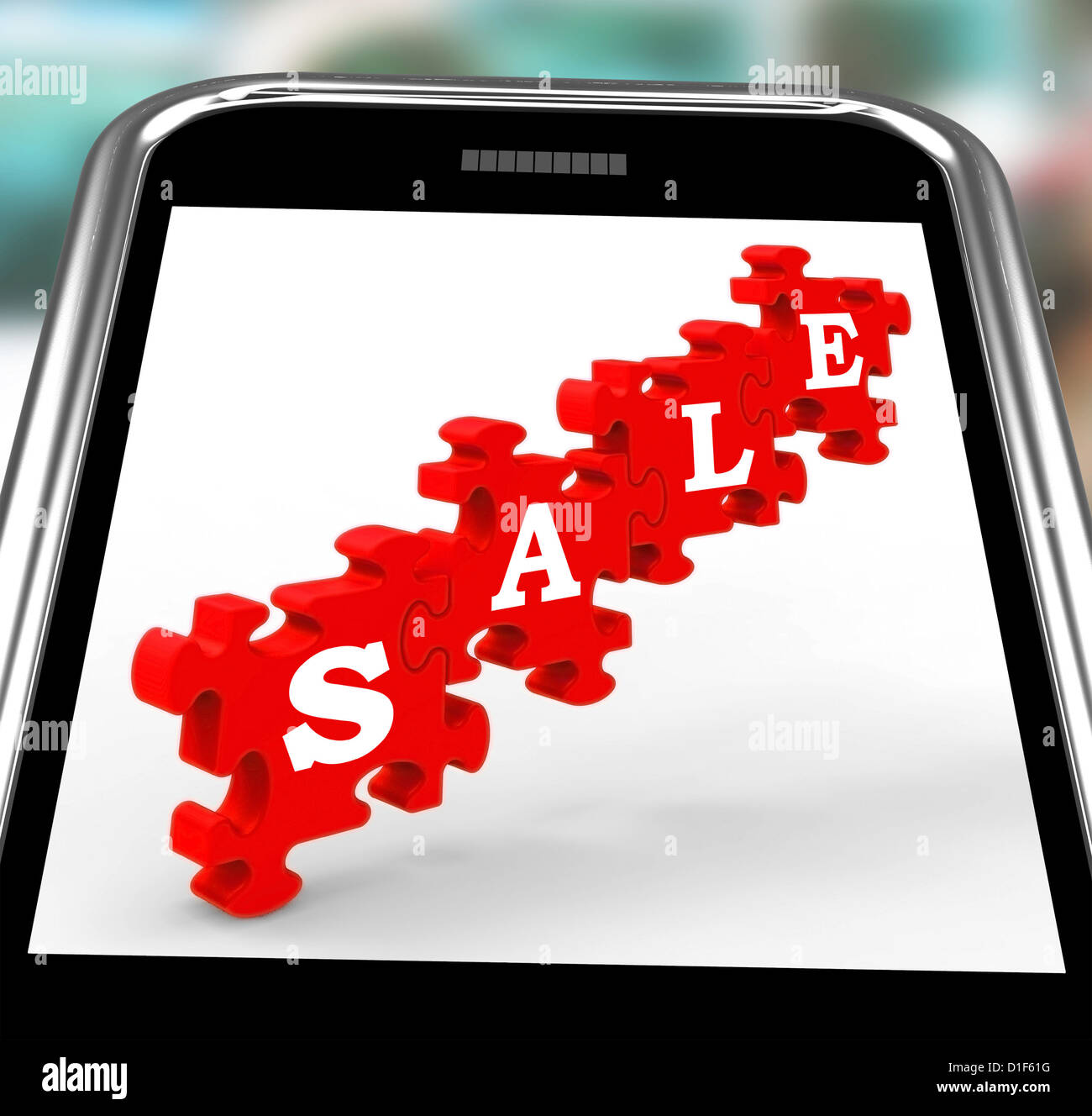 Vente Le smartphone affiche des réductions de prix et promotions spéciales Banque D'Images