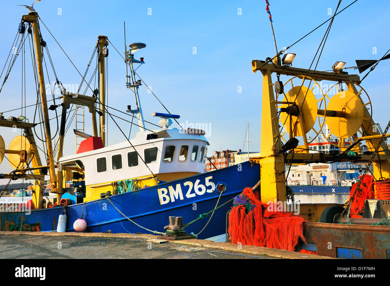 Les chalutiers de pêche, Shoreham, East Sussex, UK Banque D'Images
