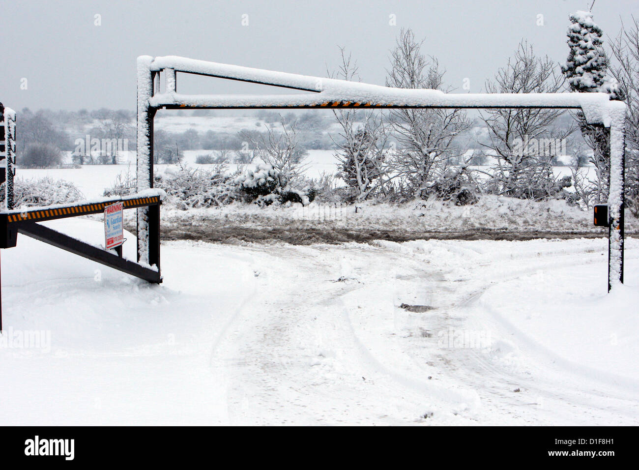 05.02.2012 Snow in a Car Park dans l'Essex, Pic par James Galvin Banque D'Images