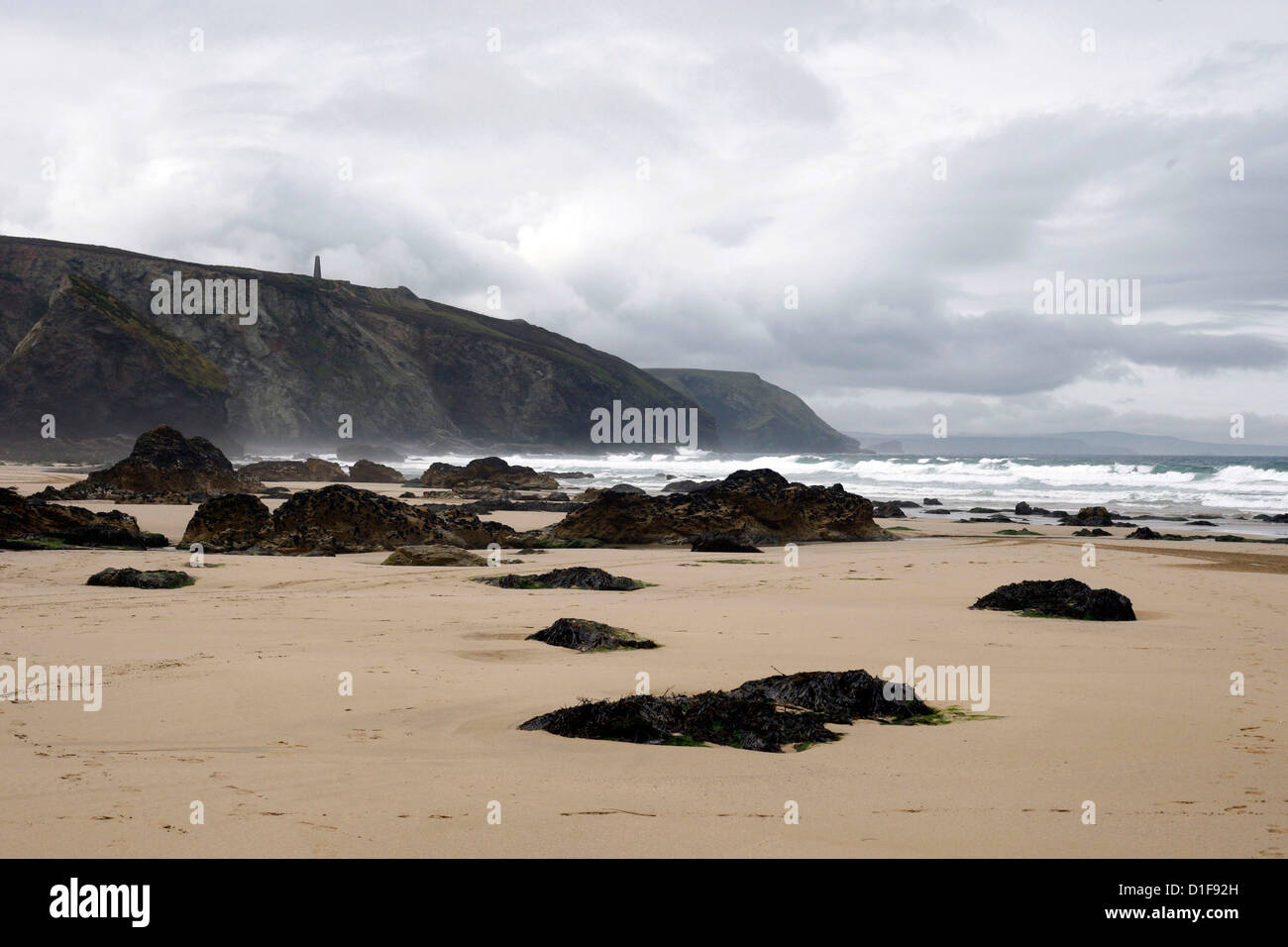 17.07.12 Vue sur Porthowan beach à Cornwall photo par James Galvin Banque D'Images