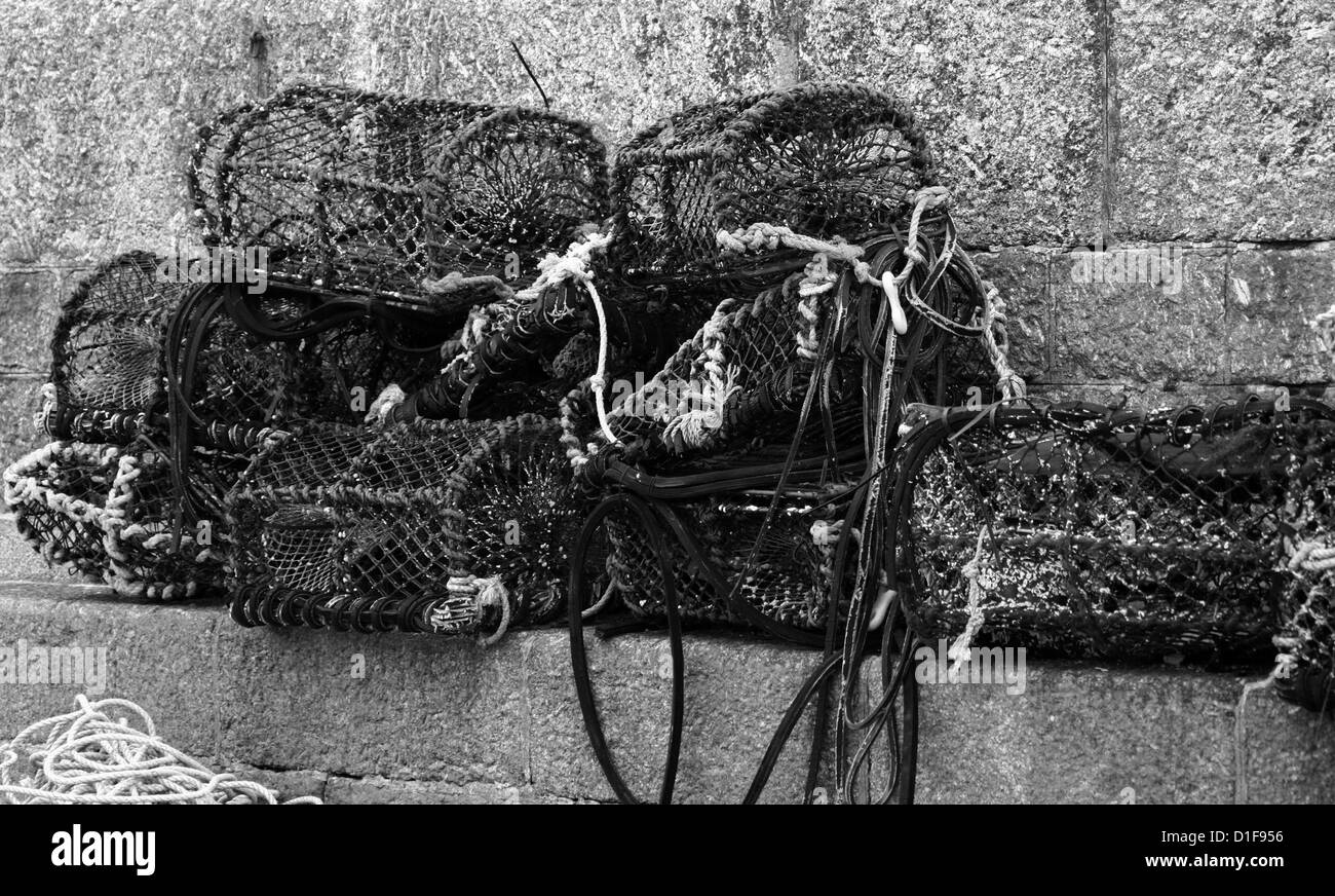 17.07.12 des casiers à homard à St.Ives Harbour à Cornwall photo par James Galvin Banque D'Images
