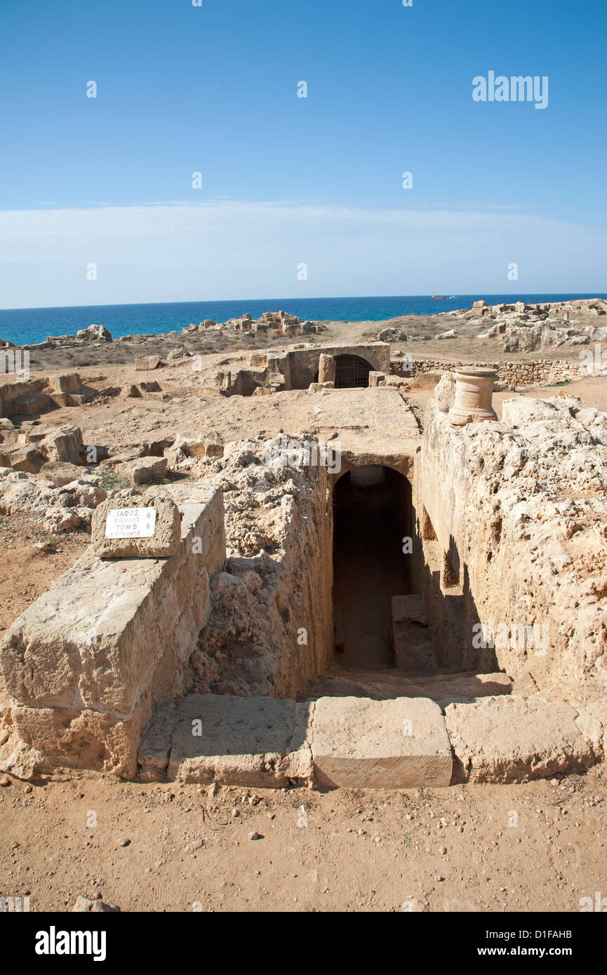 Tombes des rois grandes attraction archéologique à Paphos Chypre tombes souterraines datant de 3ème siècle avant J.-C. Kato Pafos Banque D'Images