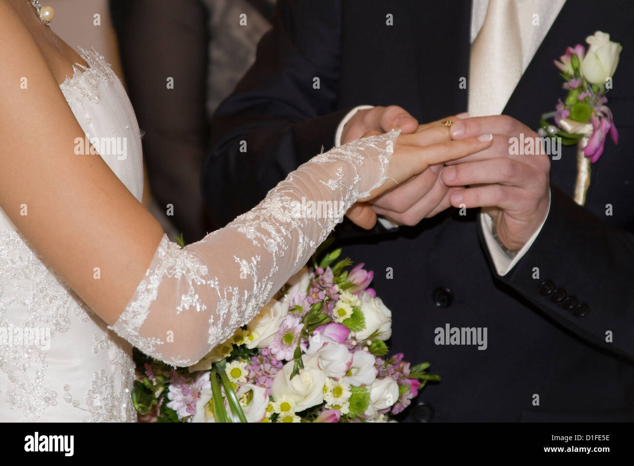 Rituel de changer le mariage Banque D'Images
