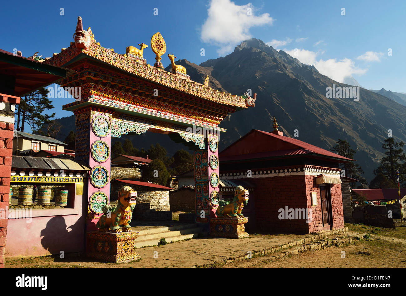 Dingboche Monastère, parc national de Sagarmatha, district de Solukhumbu, Sagarmatha, Région de l'Est (Purwanchal), Népal, Himalaya Banque D'Images