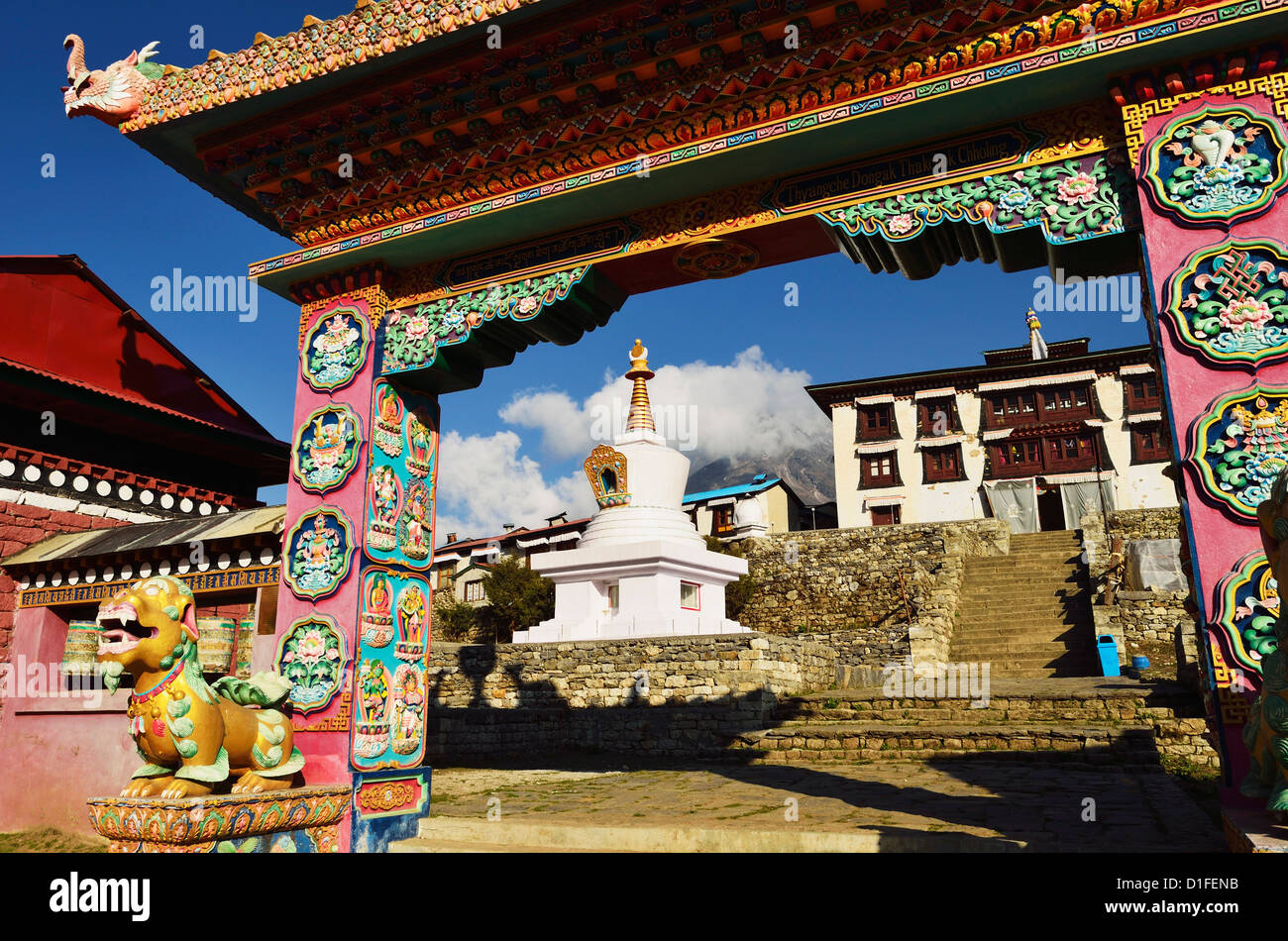 Dingboche Monastère, parc national de Sagarmatha, district de Solukhumbu, Sagarmatha, Région de l'Est (Purwanchal), Népal, Asie Banque D'Images