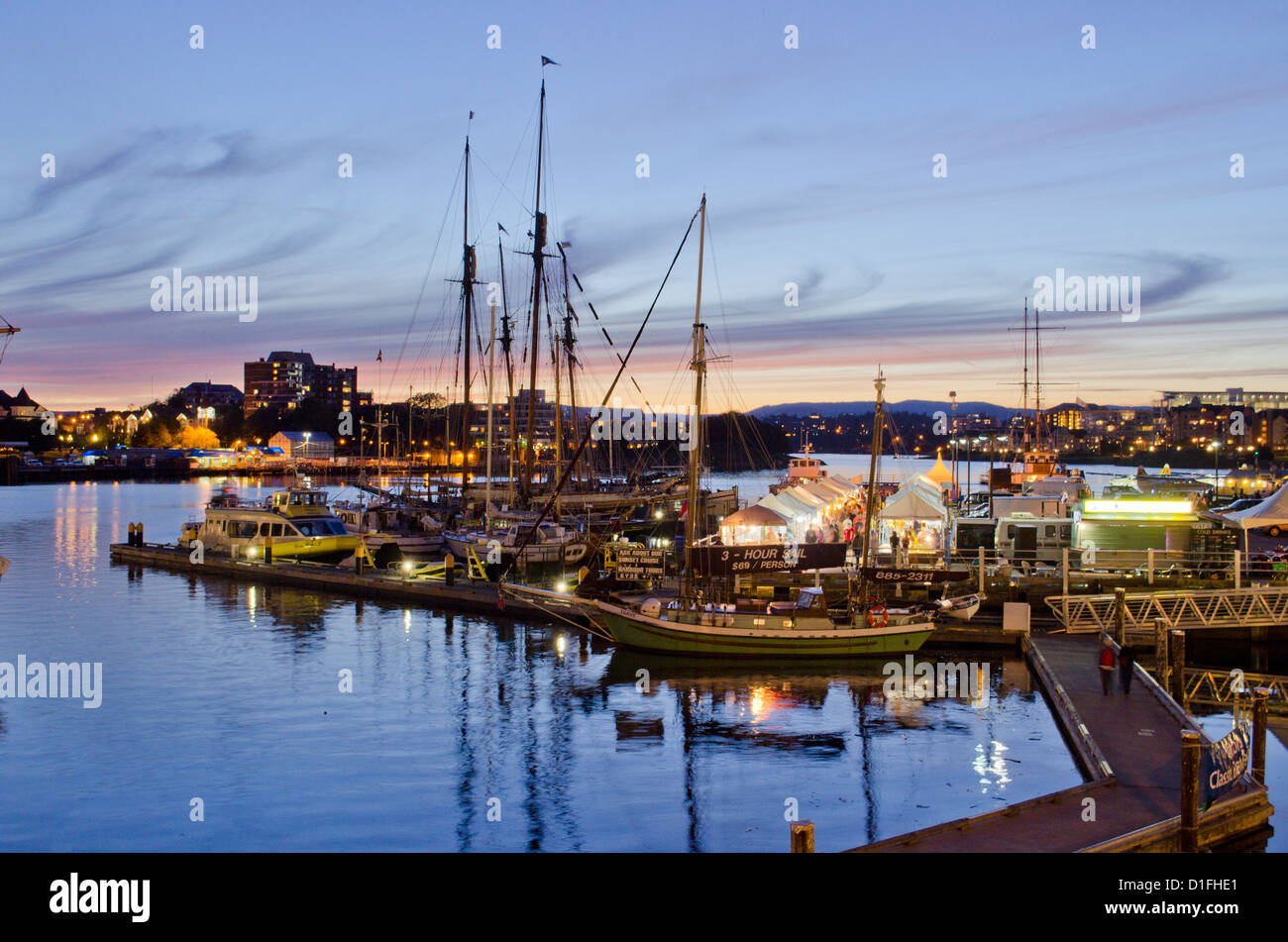Soir d'été, le port de Victoria sur l'île de Vancouver, BC Banque D'Images