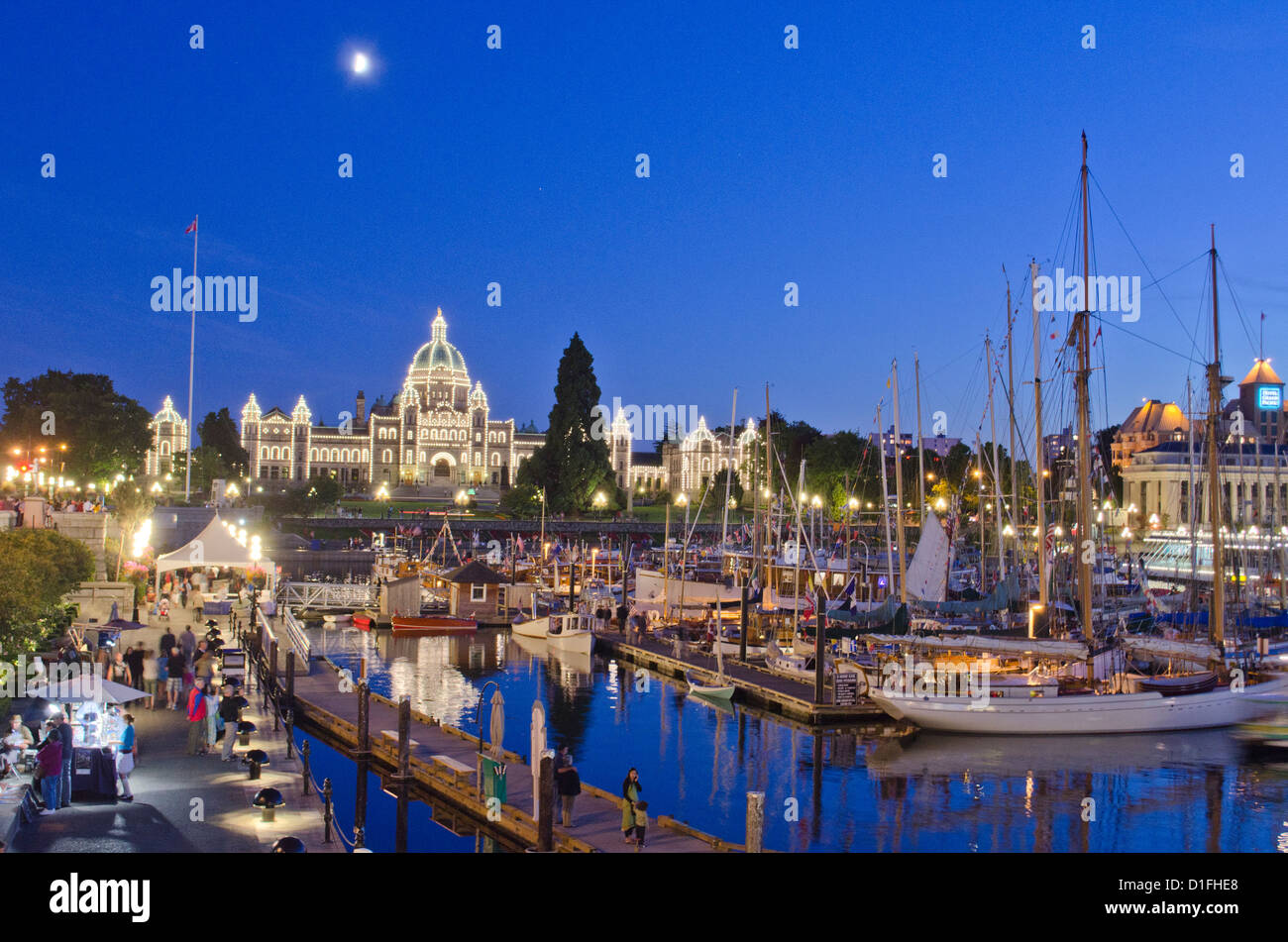 Soir d'été, le port de Victoria sur l'île de Vancouver, BC Banque D'Images
