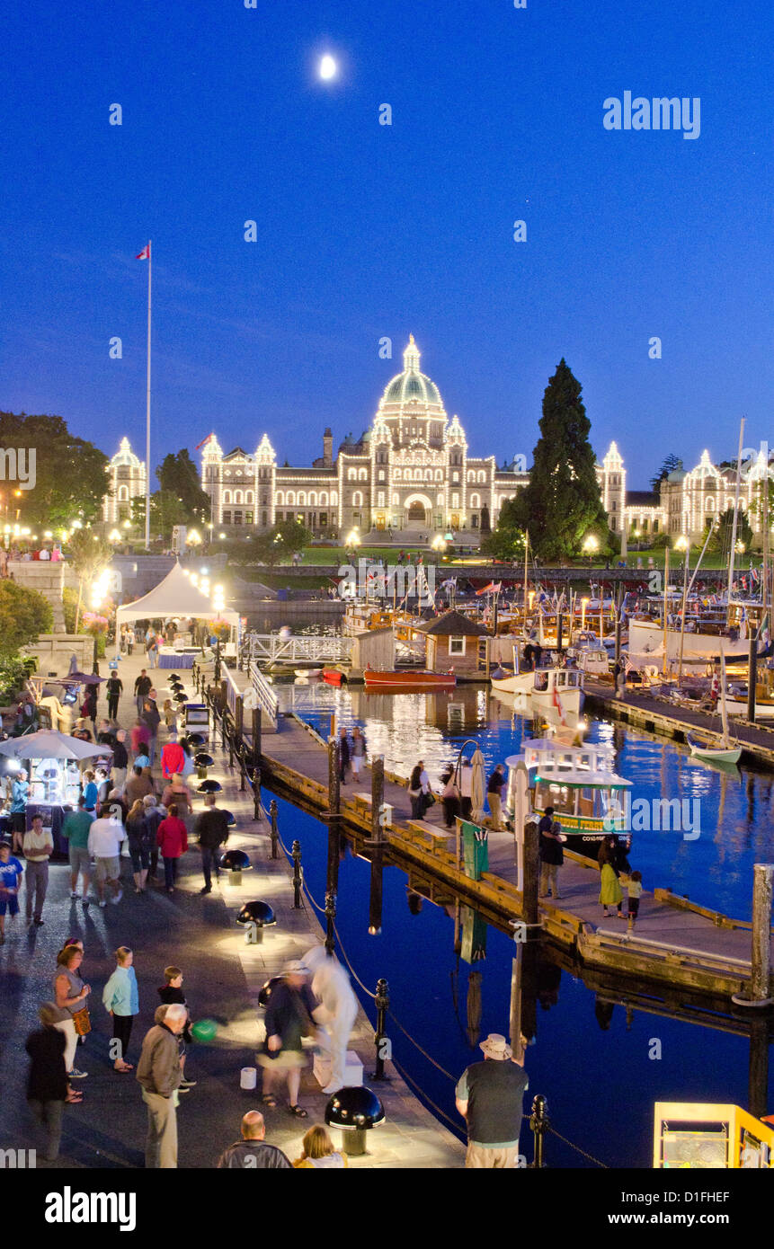Soir d'été, le port de Victoria sur l'île de Vancouver, BC Banque D'Images