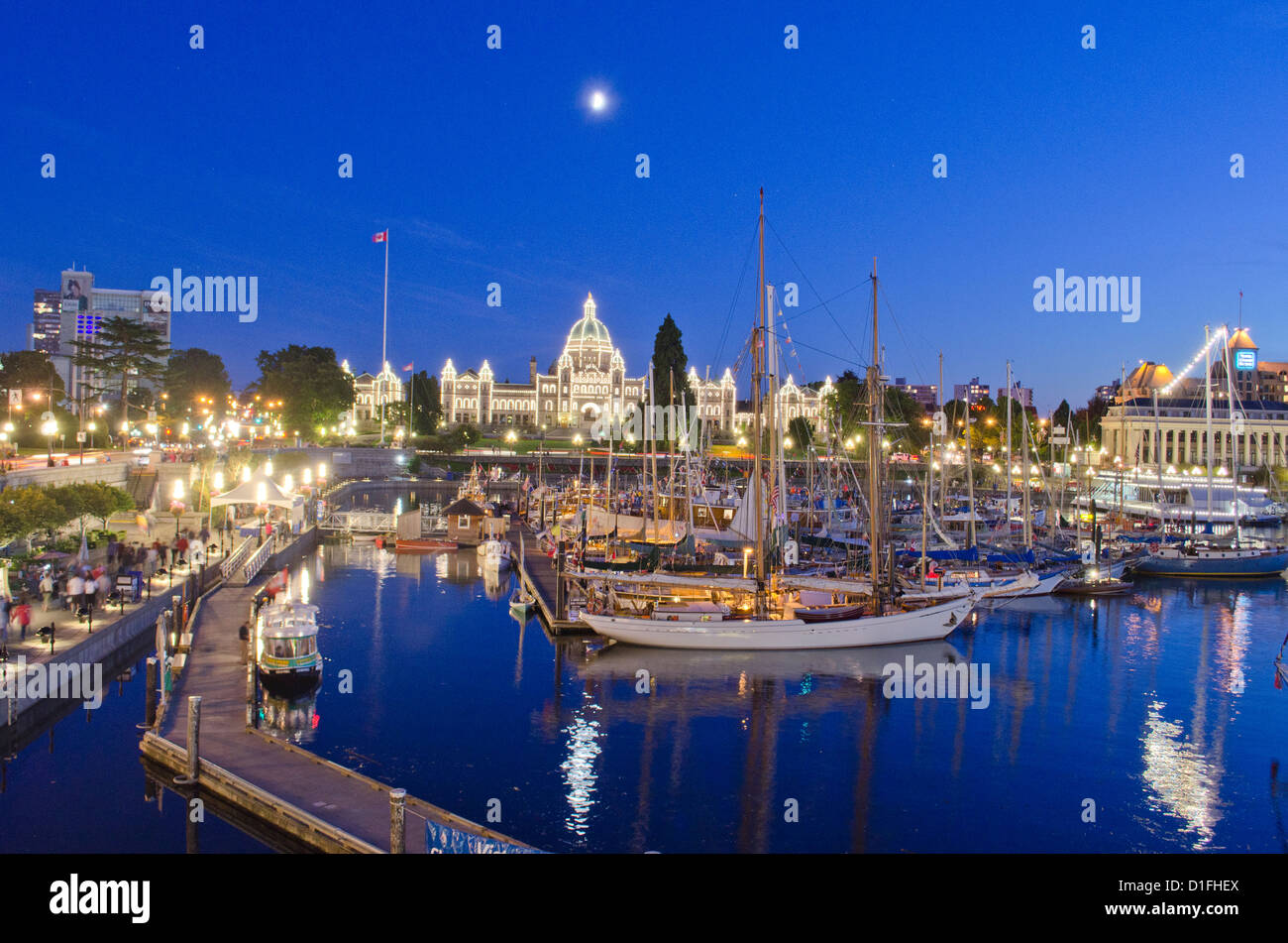 Soir d'été, le port de Victoria sur l'île de Vancouver, BC Banque D'Images