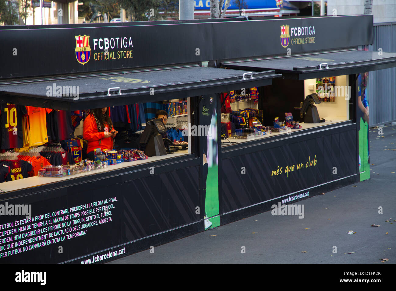 F.C.B boutique officielle de football de Barcelone Espagne Banque D'Images