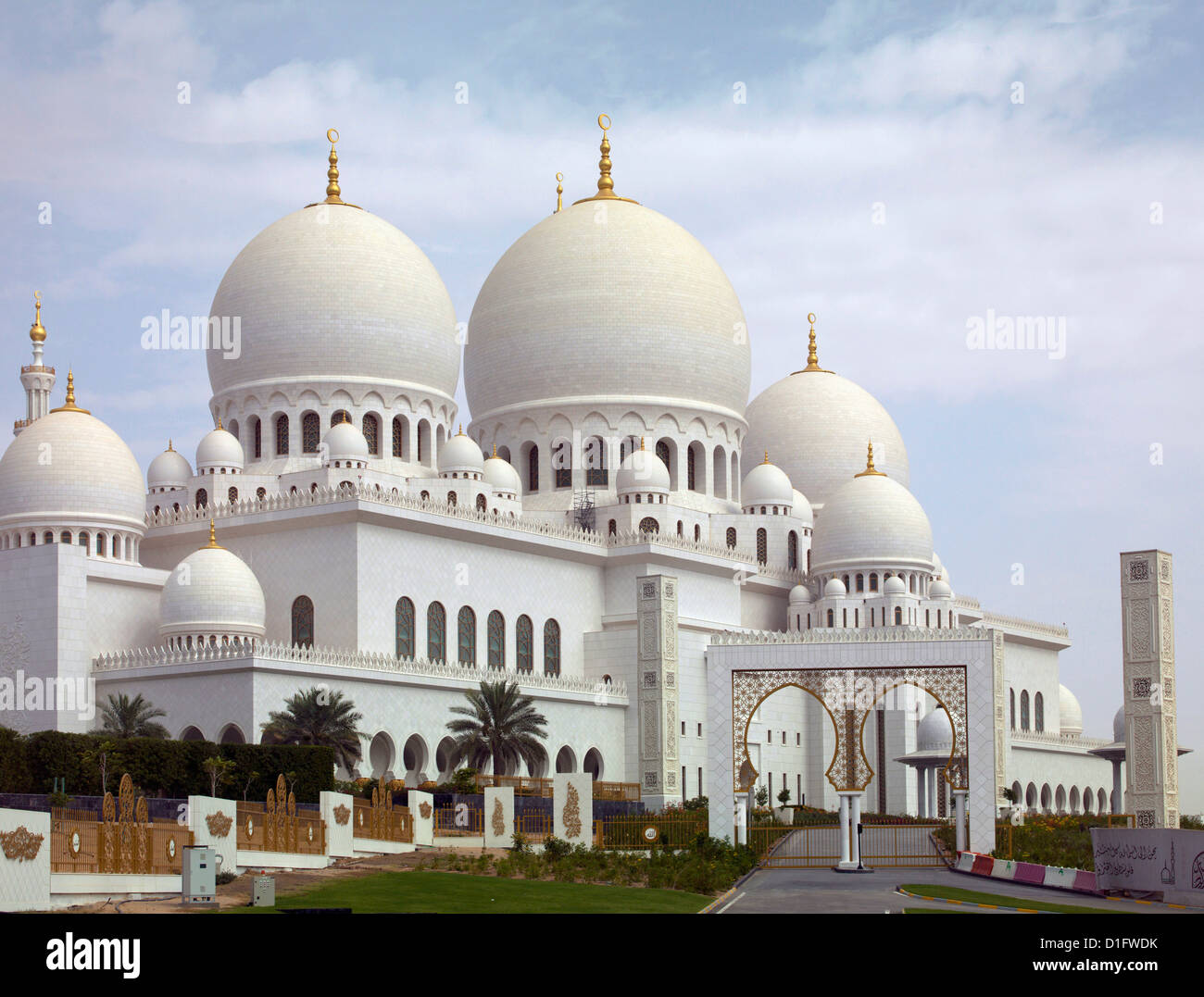 La Mosquée Sheikh Zayed, Abu Dhabi, Émirats arabes unis, Moyen Orient Banque D'Images