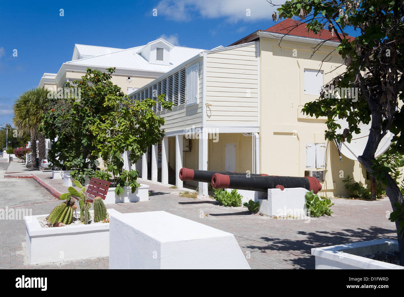 Quartier historique de Cockburn Town, Grand Turk Island, îles Turques et Caïques, Antilles, Caraïbes, Amérique Centrale Banque D'Images