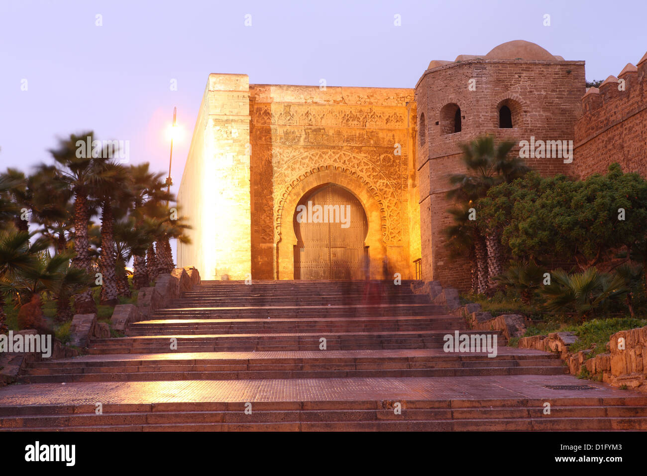 Gate et les murs de la Kasbah Oudaya, Rabat, Maroc, Afrique du Nord ...