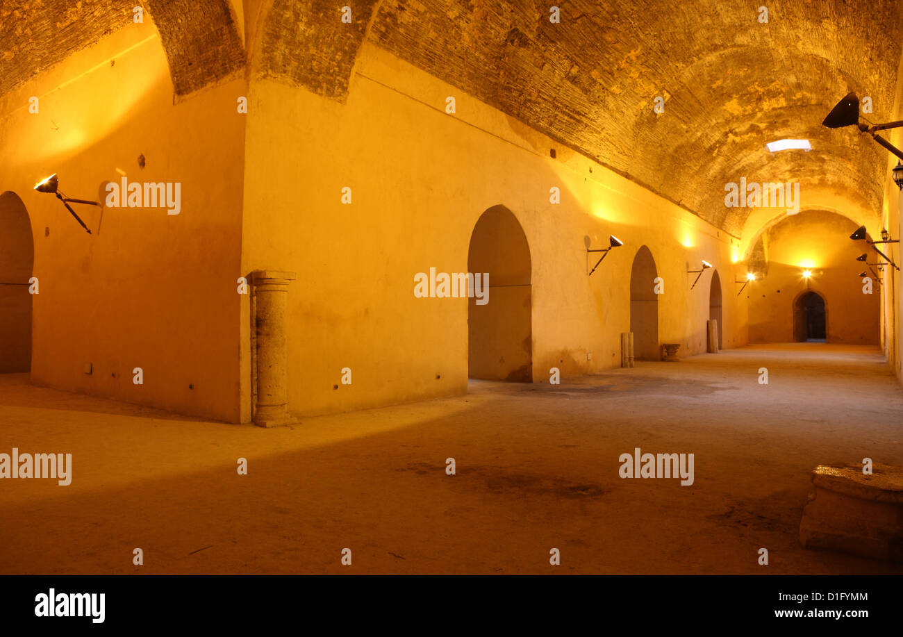 Grain Store, le rouah (Heri Mansour Grenier), Meknès, Maroc, Afrique du Nord, Afrique Banque D'Images