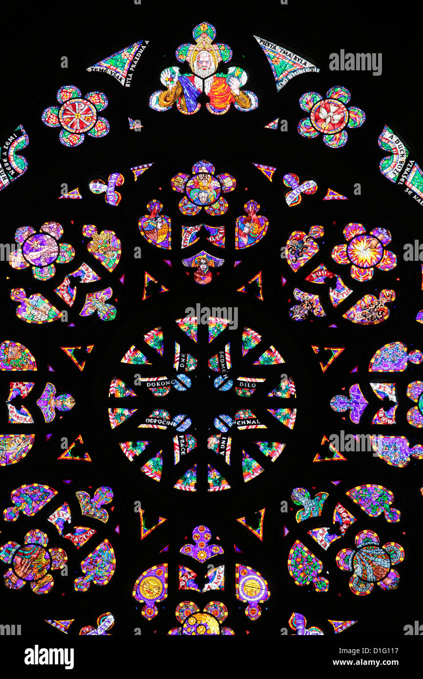 La cathédrale Saint Guy rose, Prague, République Tchèque, Europe Banque D'Images