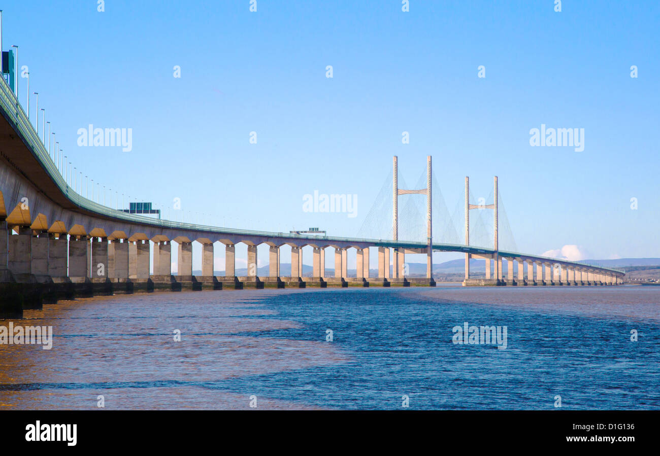 Le pont Prince of Wales ou second Severn Crossing transporte le trafic routier sur l'autoroute M4 entre le pays de Galles et le pays de l'Ouest près de Bristol au Royaume-Uni Banque D'Images